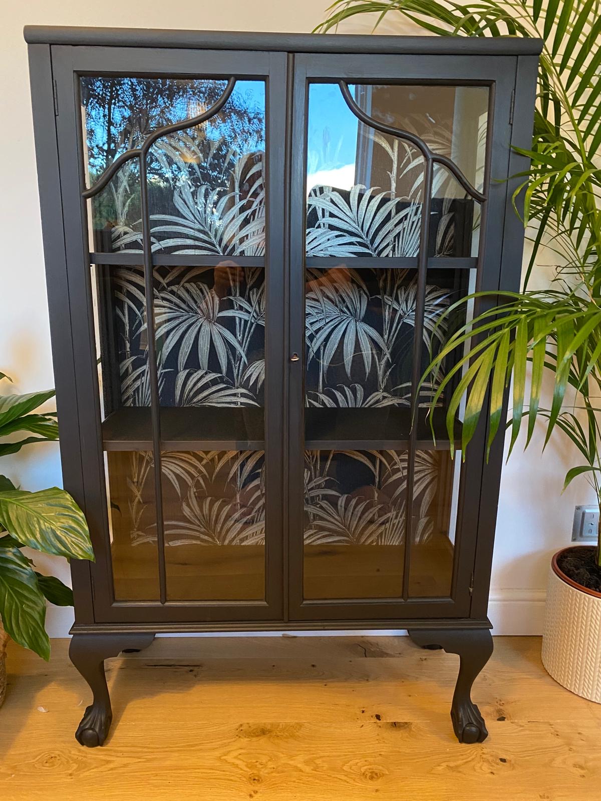 Painted glass cabinet